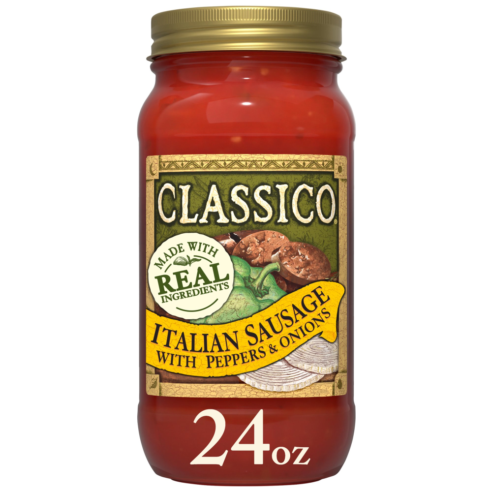 Classico D'Abruzzi Pasta Sauce Sausage, Pepper & Onion 24oz Jar