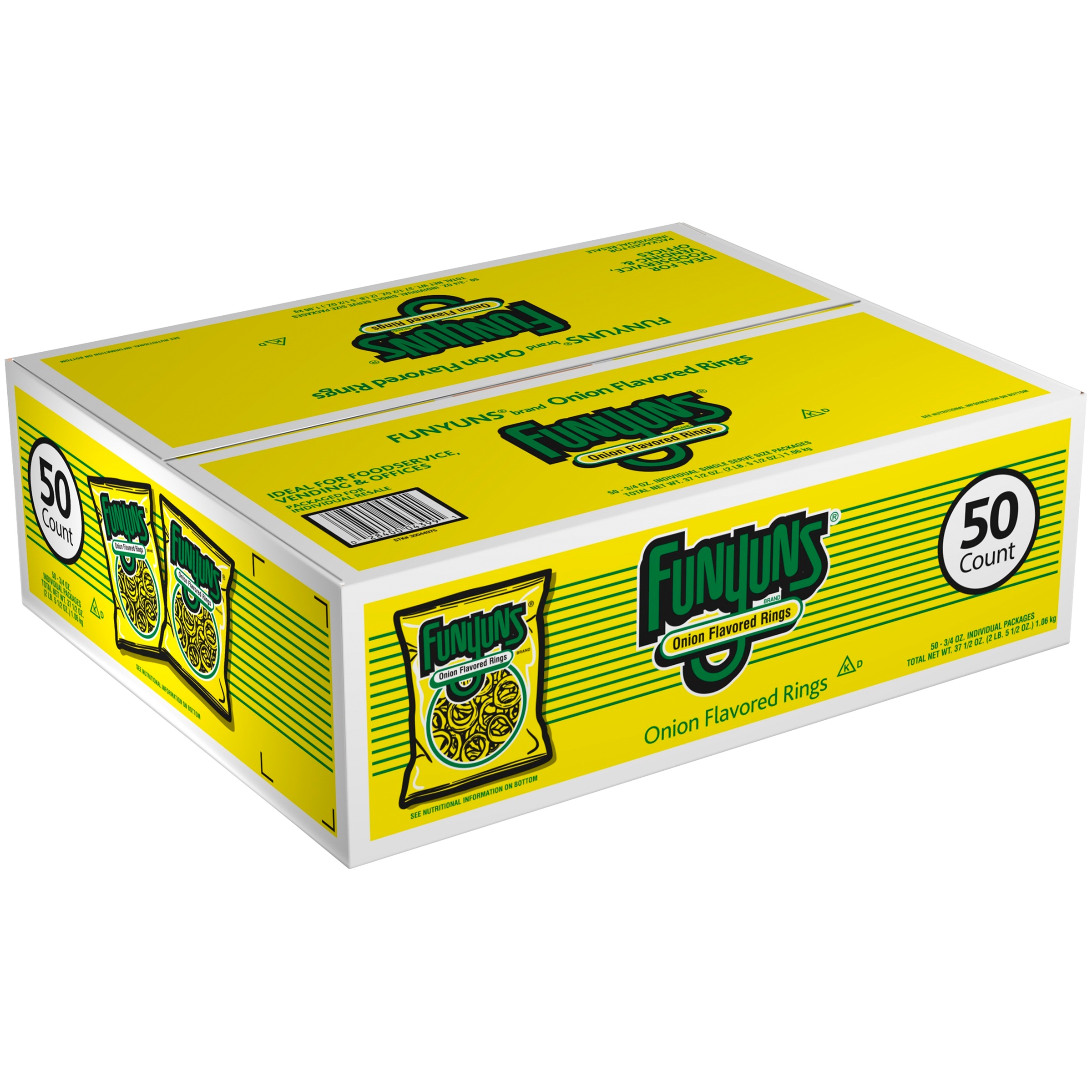 Funyuns Onion Flavored Rings .75oz Bag 50CT Box Garden Grocer