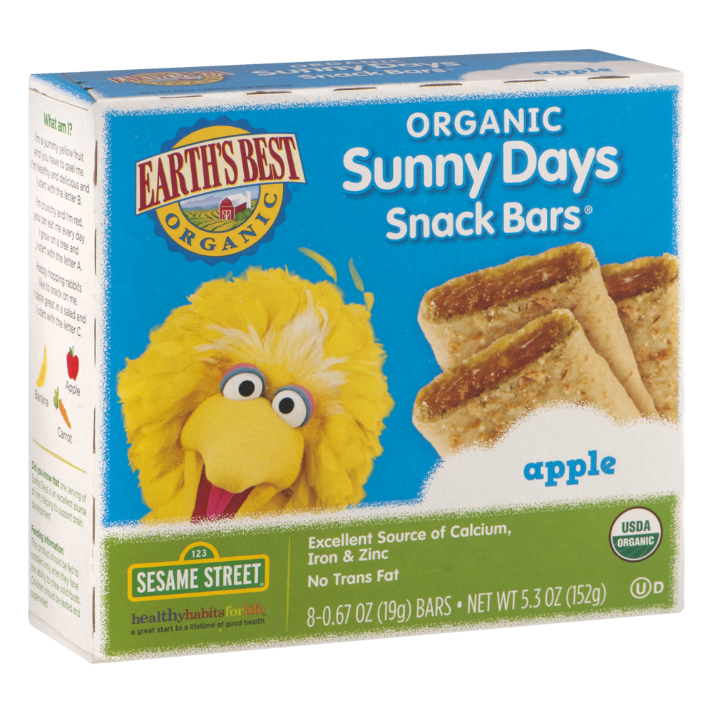 Earth's Best Sunny Days Apple Snack Bars 8CT Box Garden Grocer