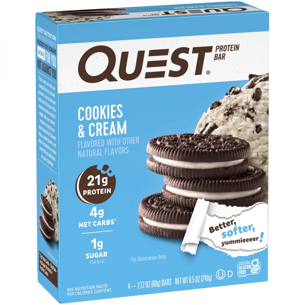 Quest Bar Protein Bar Cookies & Cream 4pk 2.12oz Bars