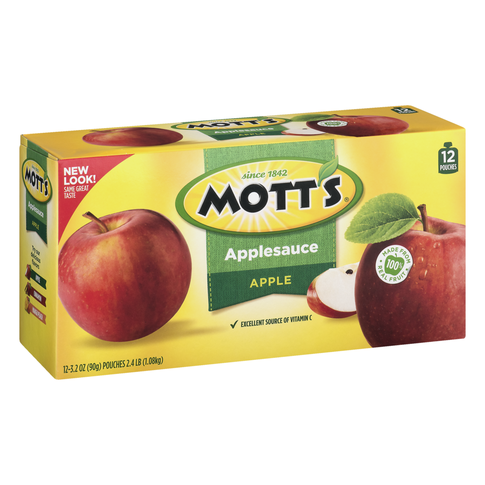 Mott's Applesauce Snack & Go! Pouches Original 12 Count 38.4oz Garden
