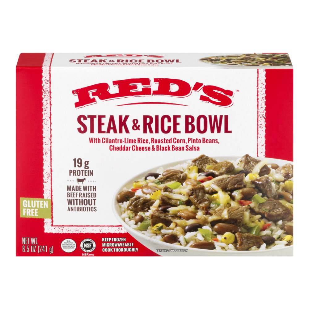 Red's Natural Foods Steak & Rice Bowl 8.5oz PKG Garden Grocer