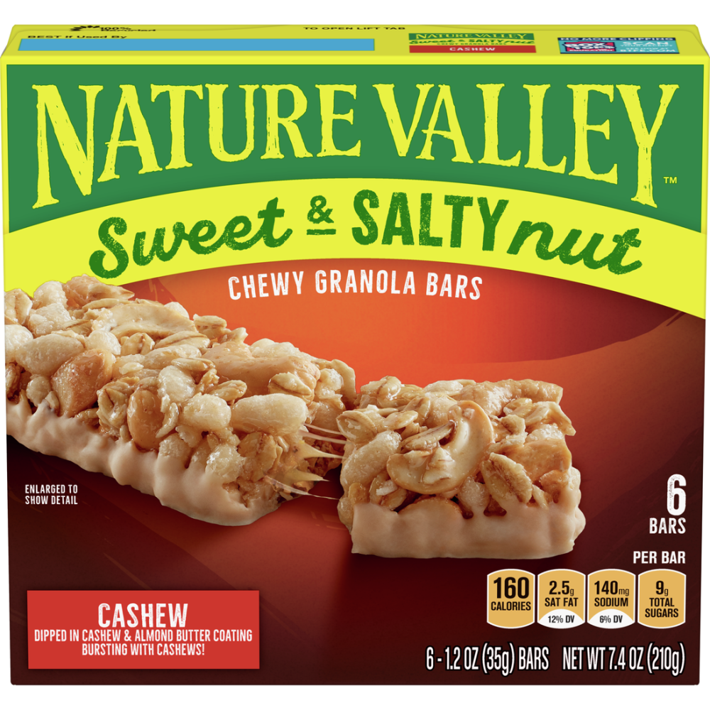 Nature Valley Sweet & Salty Nut Cashews Granola Bars 7.4oz