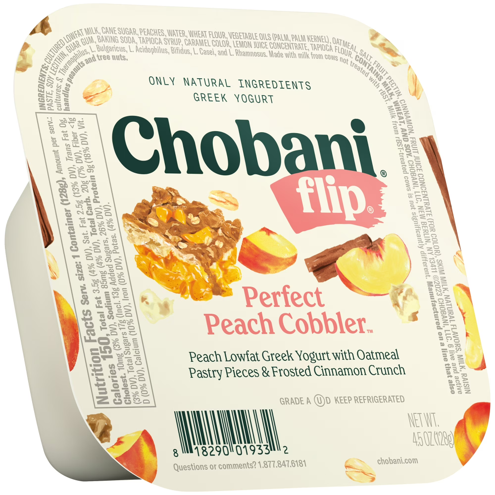 Chobani, Flip Perfect Peach Cobbler Low-Fat Greek Yogurt 4.5oz