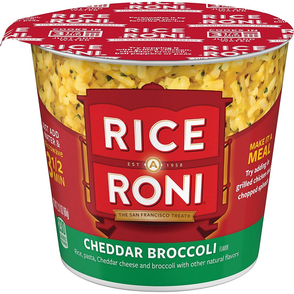 Rice-A-Roni Cheddar Broccoli Flavor, Microwaveable Cup, 2.11 oz