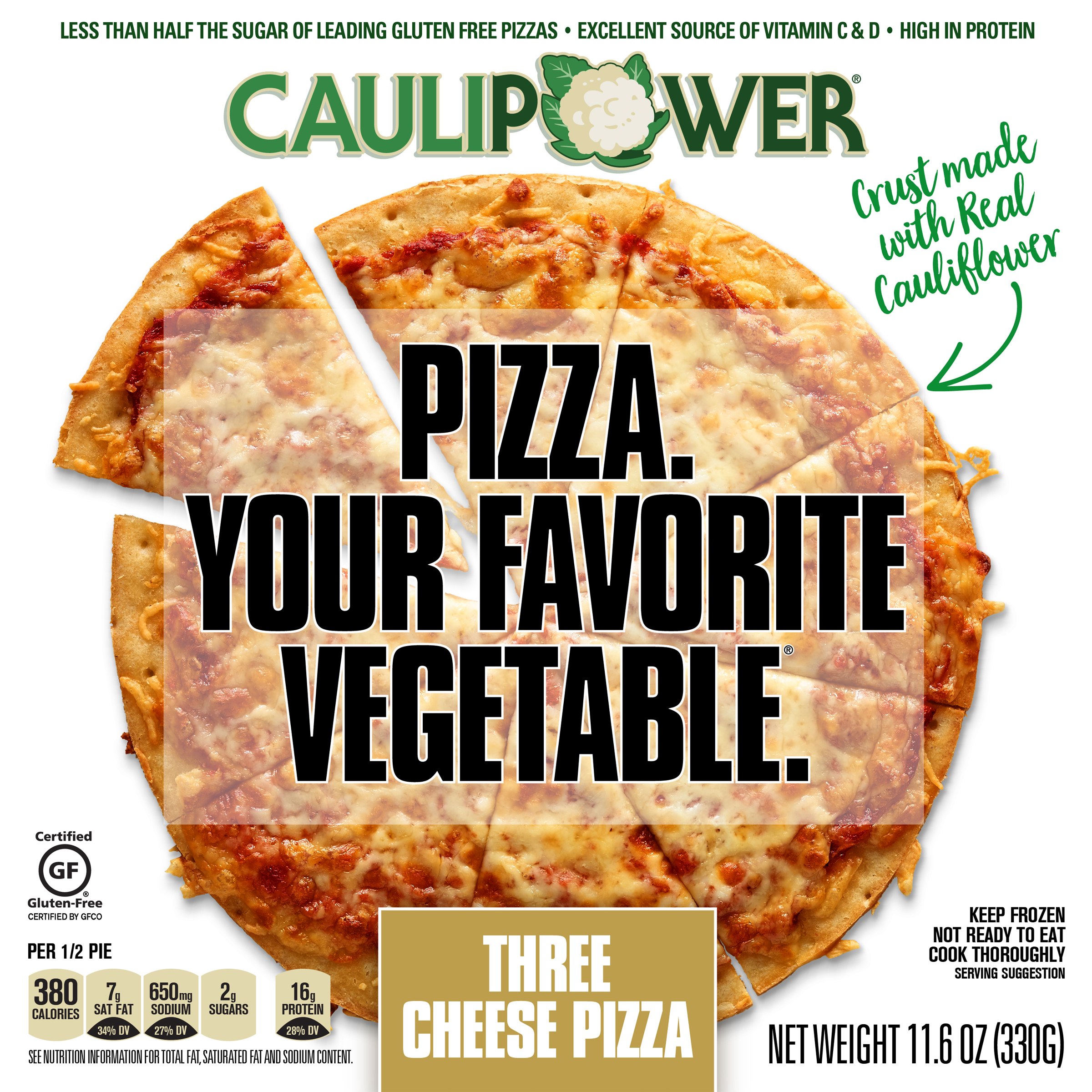 CAULIPOWER 10 in. Gluten-Free Cauliflower Three Cheese Pizza