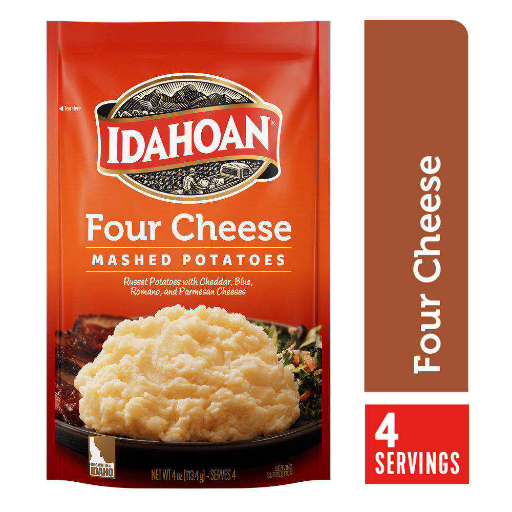 Idahoan Mashed Potatoes Four Cheese 4oz PKG