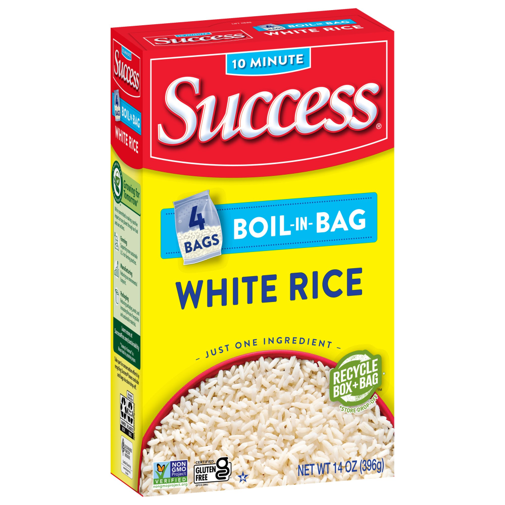 Success Boil-In-Bag Rice White Enriched Long Grain 3.5oz EA 4CT