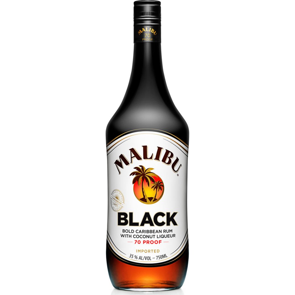 Malibu Black Caribbean Rum Coconut Liqueur 750mL Garden Grocer