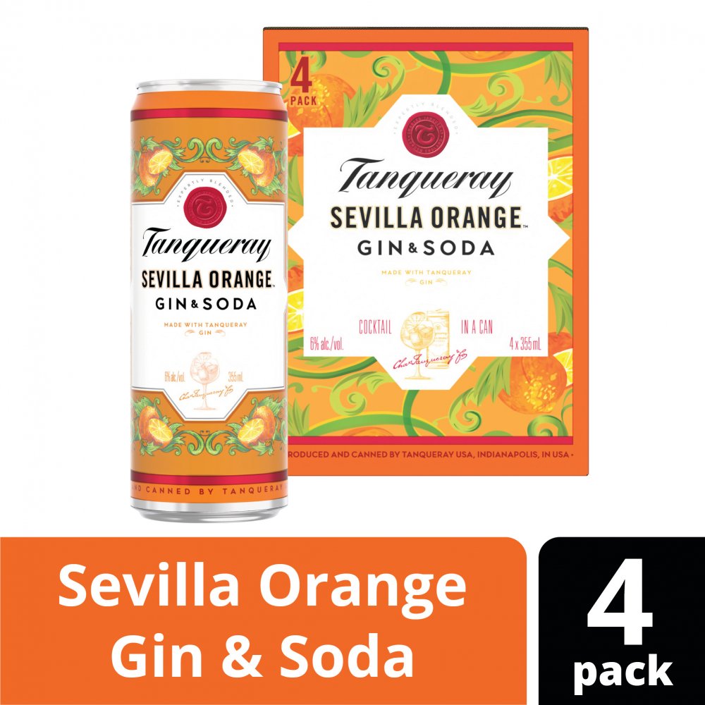 Tanqueray Sevilla Orange Gin & Soda 4 Pack (4 x 12 fl oz) Garden Grocer
