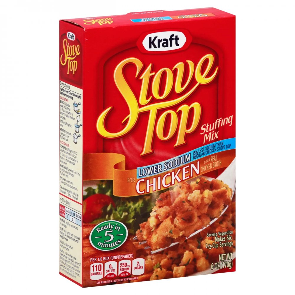 Stove Top Stuffing Mix Lower Sodium Chicken 6oz Box