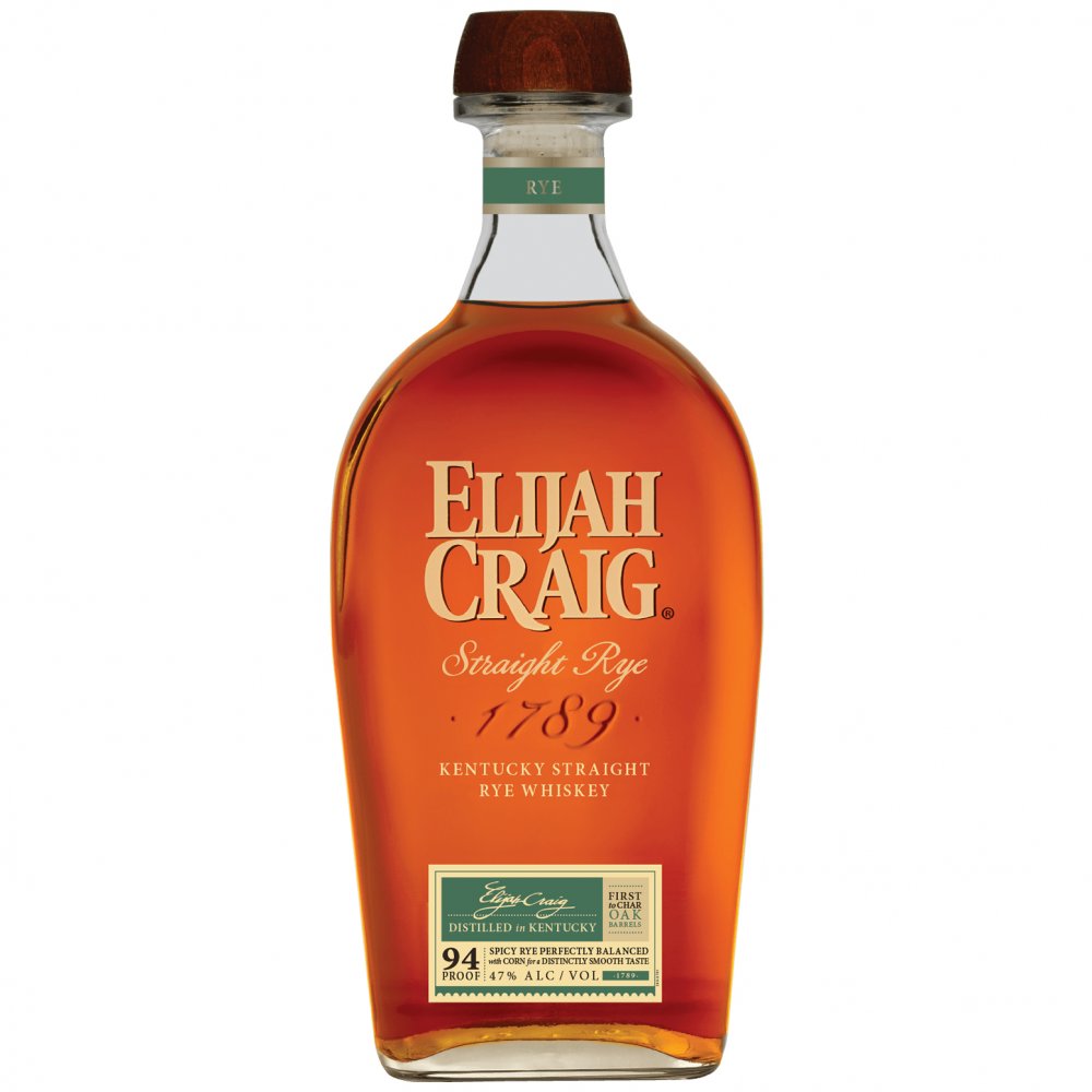 Elijah Craig Straight Rye Kentucky 94 Proof Whiskey 750ml