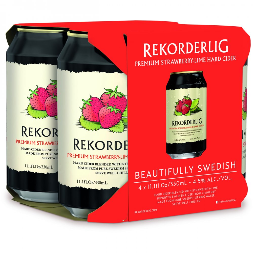 Rekorderlig Hard Cider Strawberry Lime 4 Pack Cans Garden Grocer