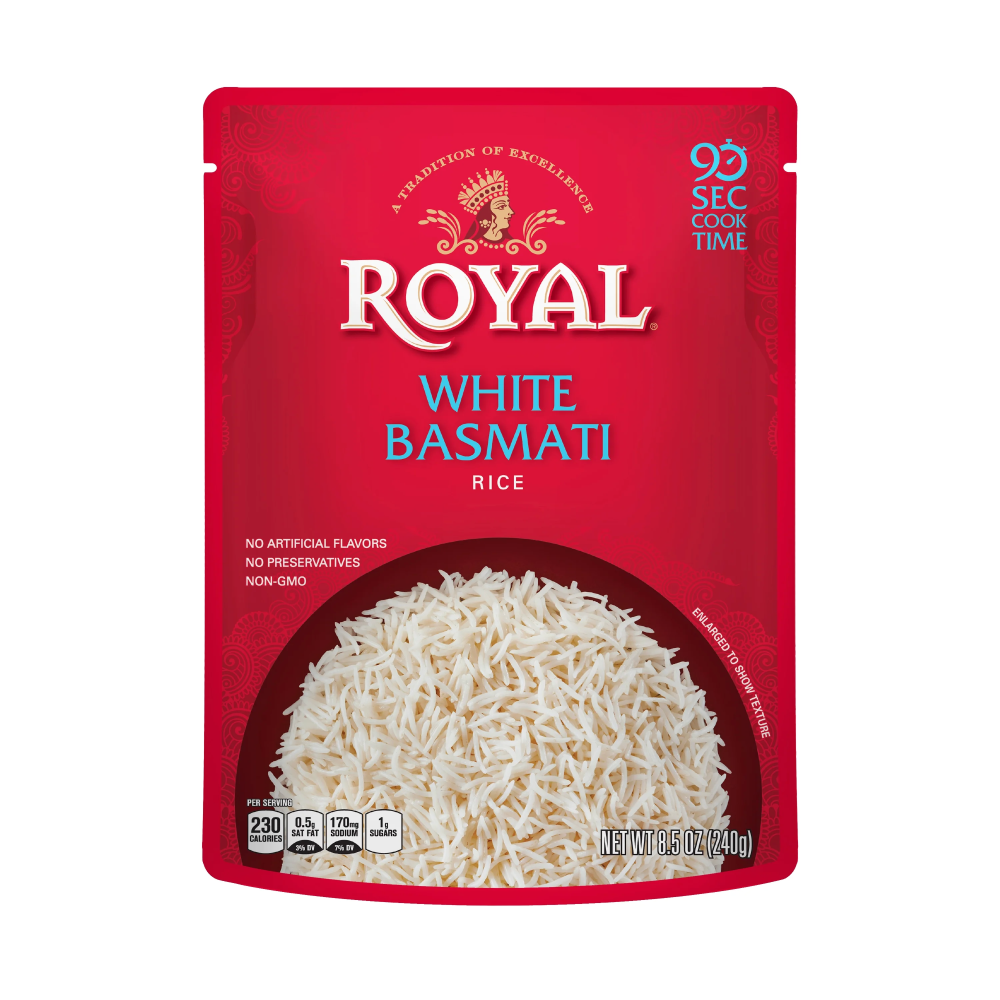 Authentic Royal Ready-to-Heat Basmati Long Grain White Rice  8.5 Oz
