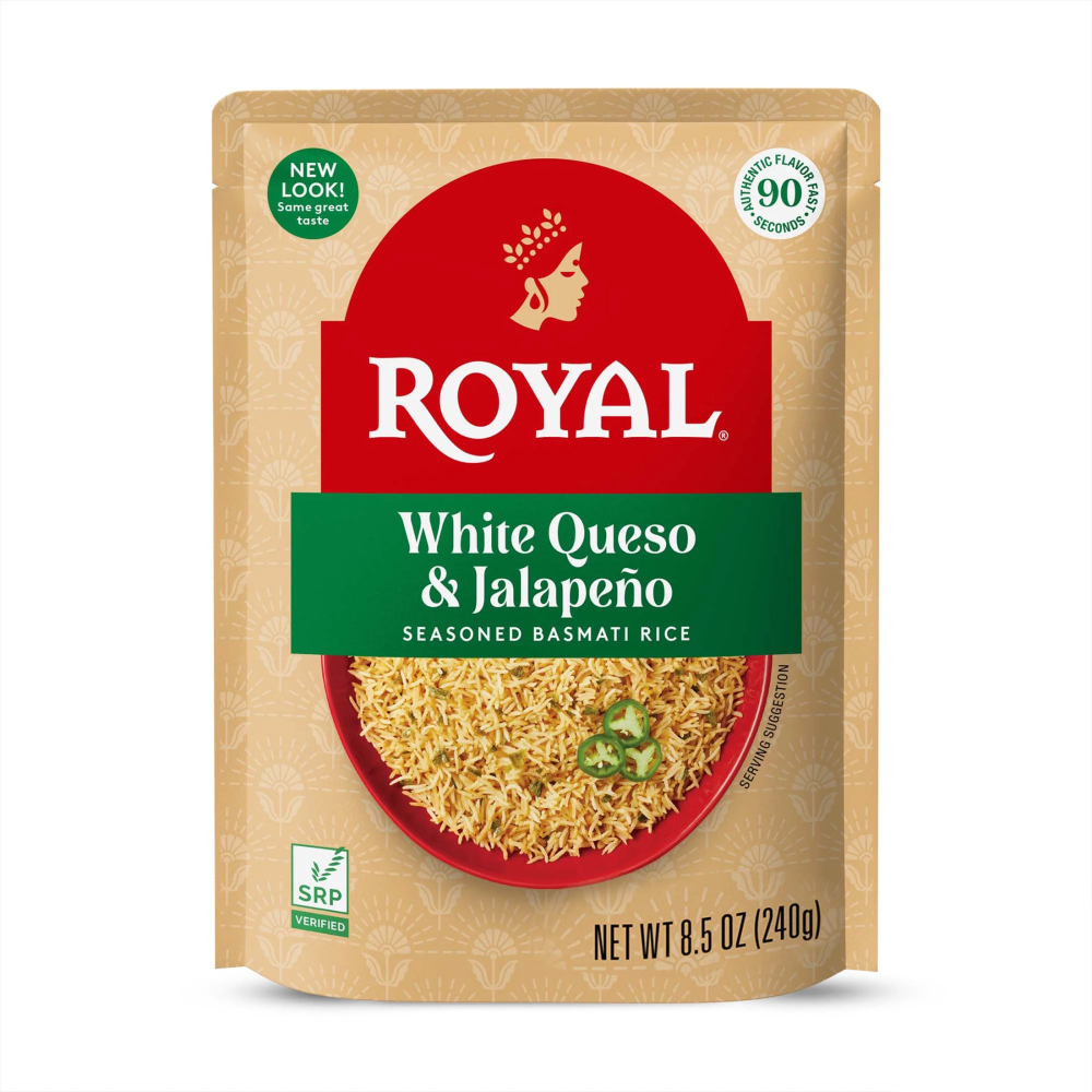 Authentic Royal White Queso and Jalapeno Ready-to-Heat Basmati Rice  8.5 Oz