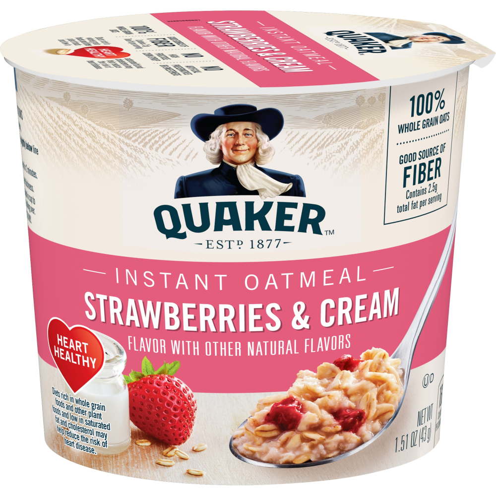 Quaker Instant Oatmeal  Strawberries & Cream  1.51 Oz Cup