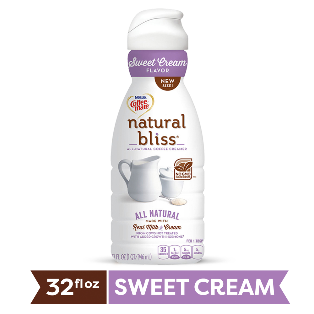 Coffee Mate Natural Bliss Real Milk & Cream Sweet Cream Flavored Coffee Creamer  32 Fl Oz