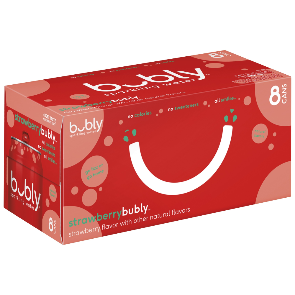 Bubly  Strawberry Sparkling Water 8-pack 12oz  cans