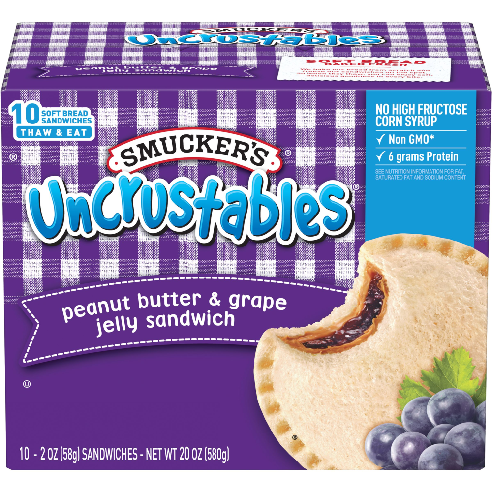 Smucker's Uncrustables Peanut Butter & Grape Jelly  Sandwiches 10 Count 2oz