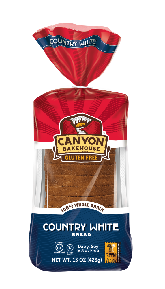 Canyon Bakehouse Country White Gluten Free Bread  100% Whole Grain Sandwich Bread  Fresh  15 Oz Loaf