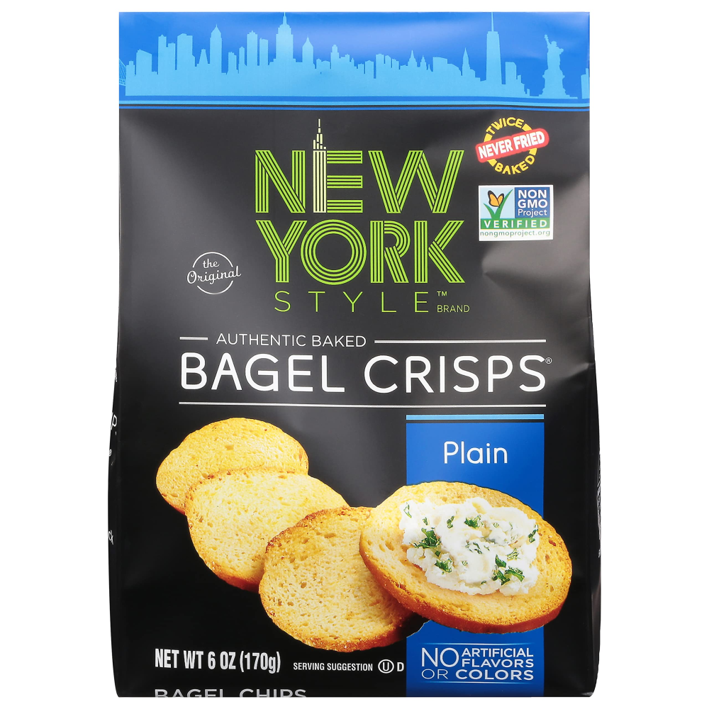 New York Style Bagel Crisps  Plain  6 OZ