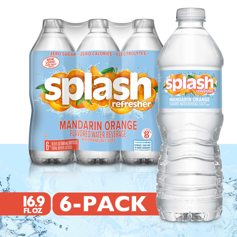 Splash Blast Mandarin Orange Flavor Water Beverage 16.9 FL OZ Plastic