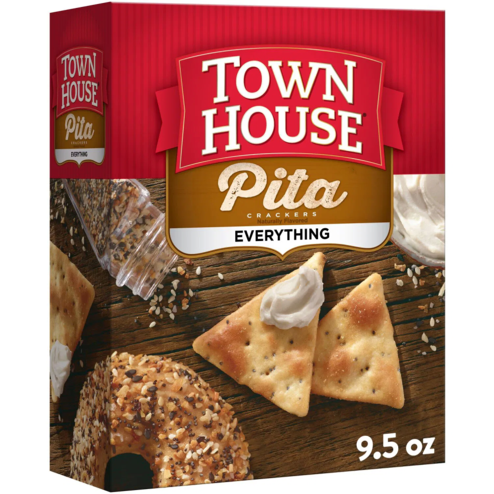 Town House Pita Crackers Everything Flavor Oven Baked Crackers  9.5 Oz