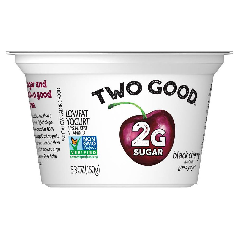 Two Good 2 Gram Sugar  Black Cherry Flavored Greek Yogurt 5.3 OZ