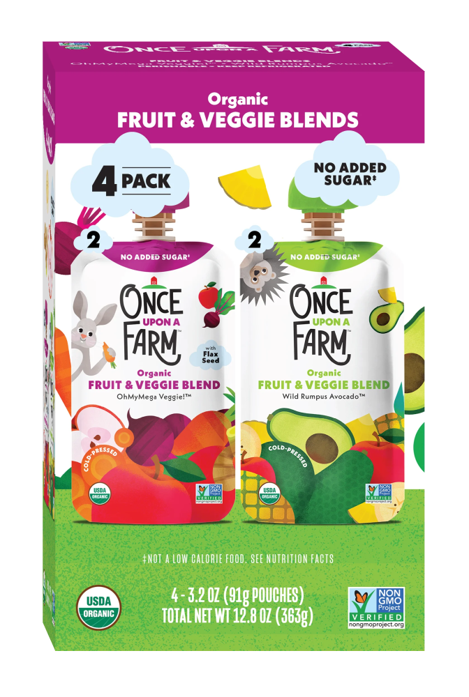 Once Upon A Time Fruit & Veggie Blend Oh My Mega Veggie & Wild Rumpus Avocado 4-3.2 Oz Pouch