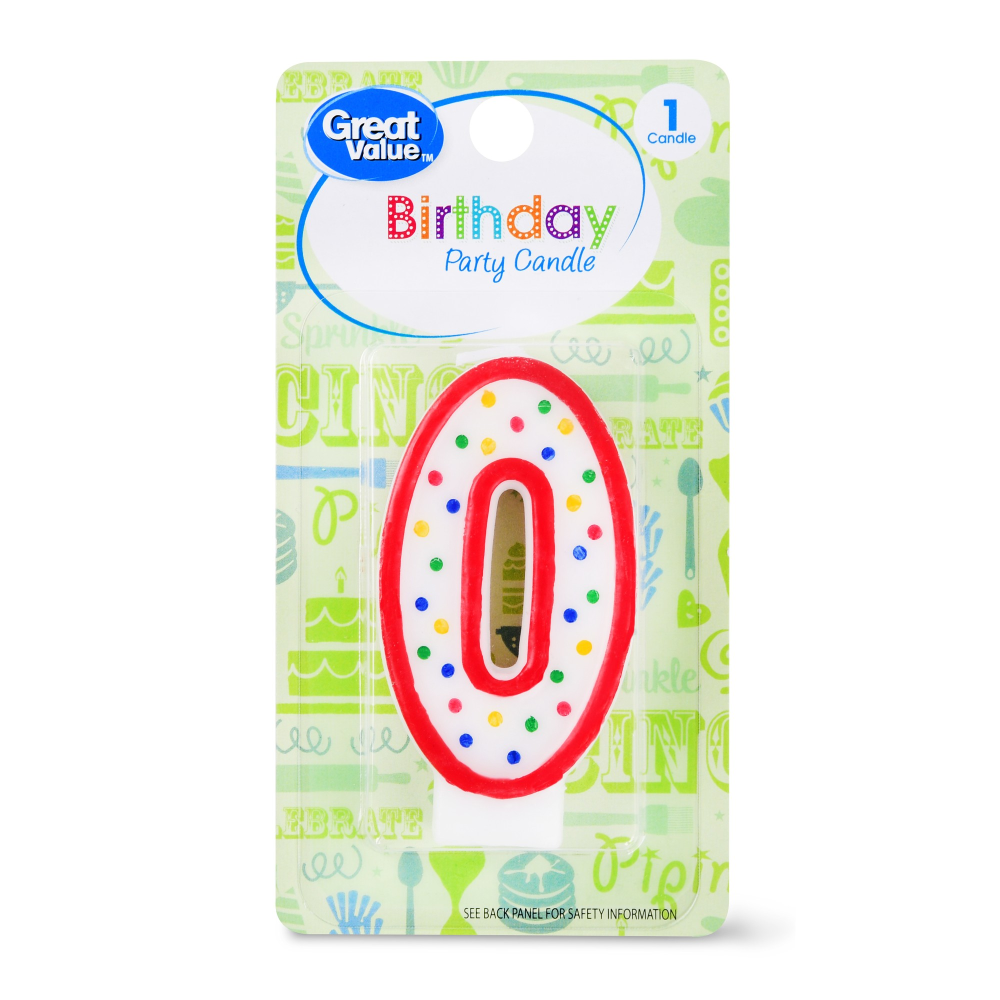 Great Value Birthday Party Candle, Number 0