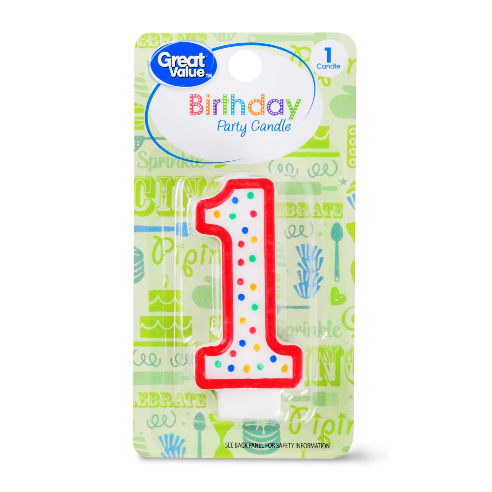 Great Value Birthday Party Candle  Number 1