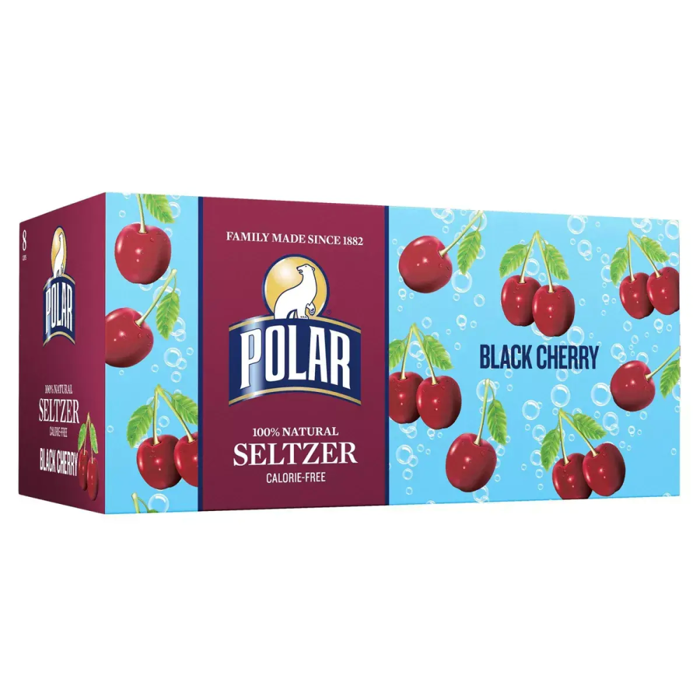 Polar Seltzer Black Cherry Sparkling Water, 8pk/12 Fl Oz Cans  
