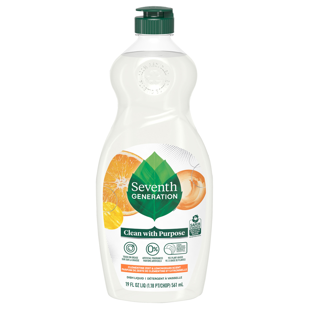 Seventh Generation, Dish Liquid, Clementine Zest & Lemongrass , 19 Fl Oz 