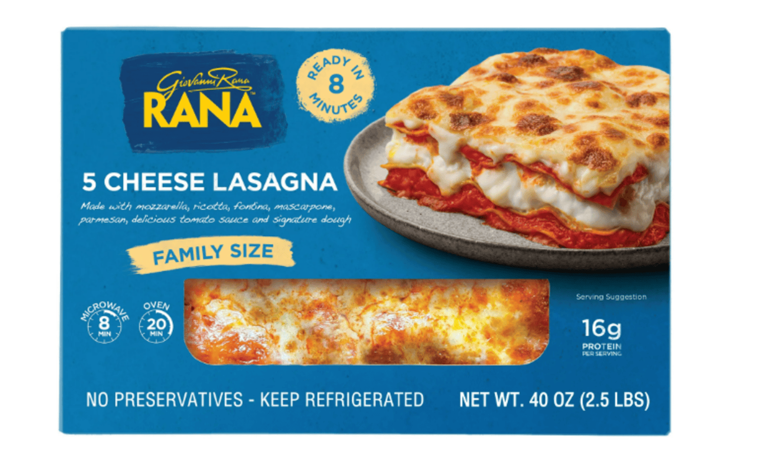 Giovanni Rana Homestyle  Five Cheese Lasagna 40oz