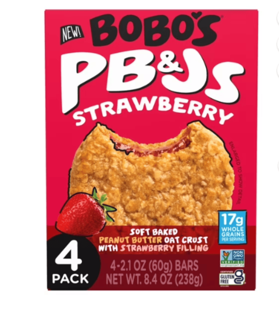 Bobo's Oat Bars, PB&Js, Strawberry, 4 Pack, 2.1 Oz 