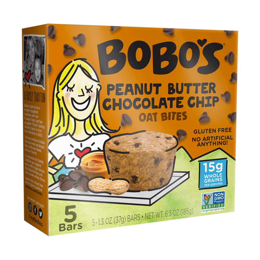 Bobo's Oat Bars, Peanut Butter Chocolate Chip Oat Bites, 5 Bites, 1.3 Oz (37 G) Each