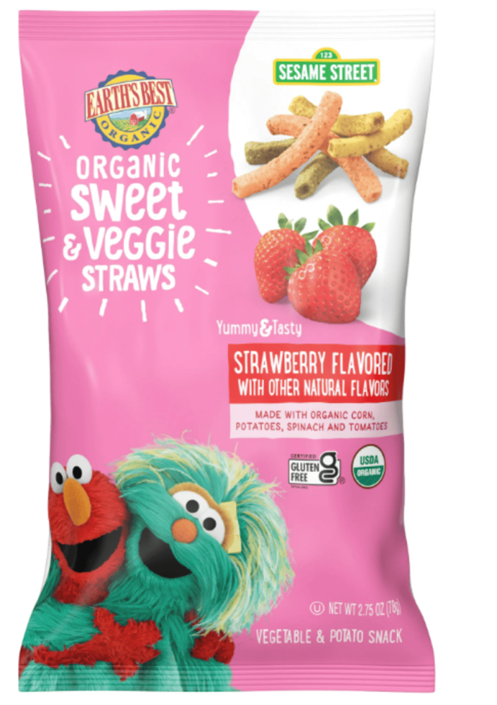 Earth's Best Organic Sweet & Veggie Straws Toddler Strawberry 2.75 Oz