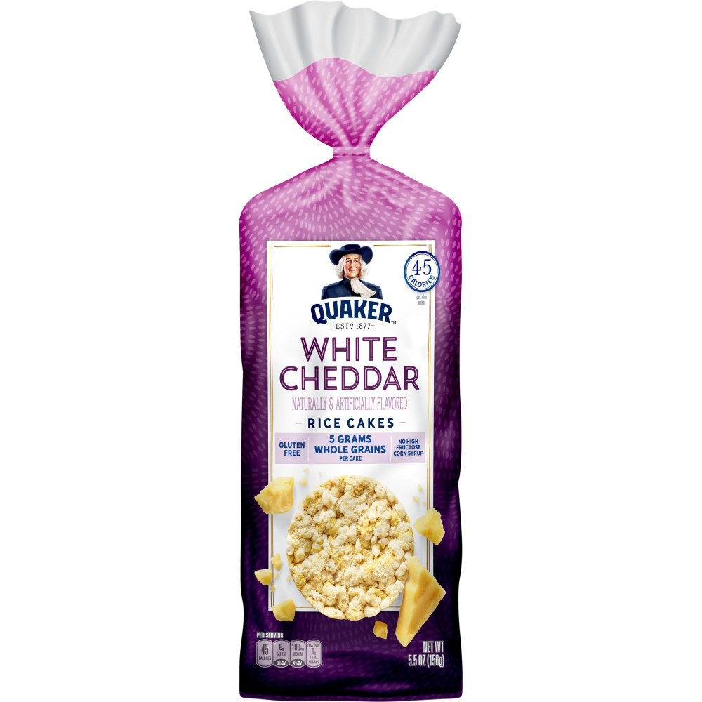 Quaker Rice Cakes  White Cheddar  Gluten Free  5.5 Oz Bag