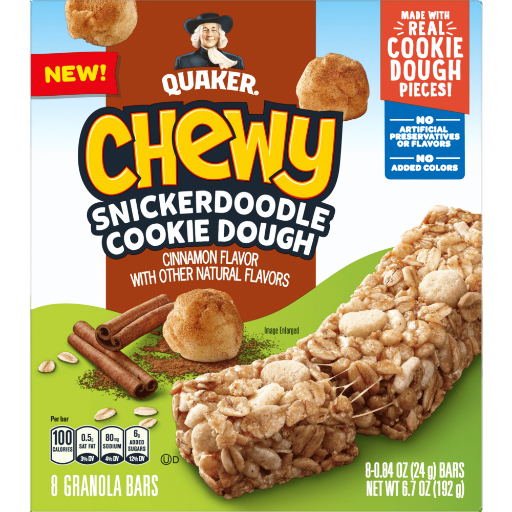 Quaker Chewy Snickerdoodle Cookie Dough Granola Bars 8-0.84oz 
