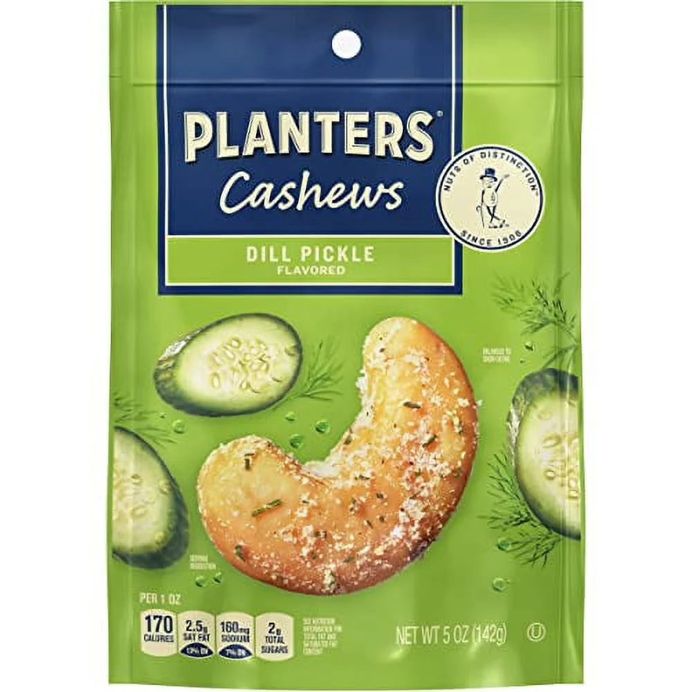 PLANTERS Whole Cashews Dill Pickle Flavored   5oz Bag