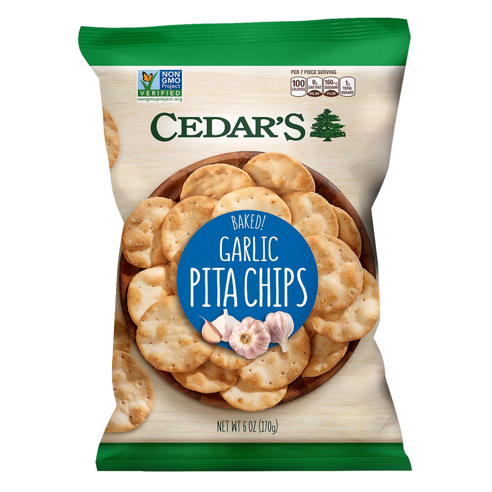 Cedar's Baked Garlic Pita Chips 6 OZ