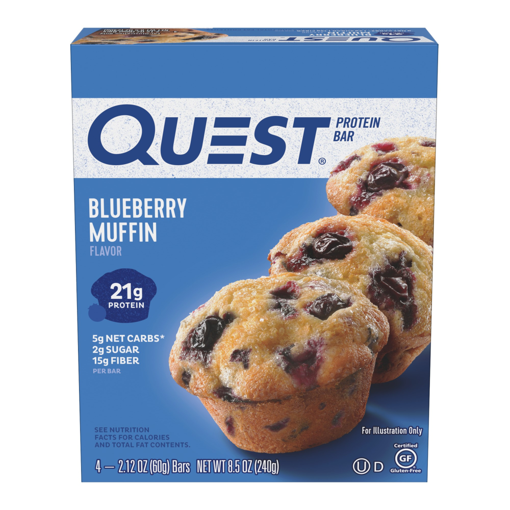 Quest Nutrition Protein Bar - Blueberry Muffin - 4ct