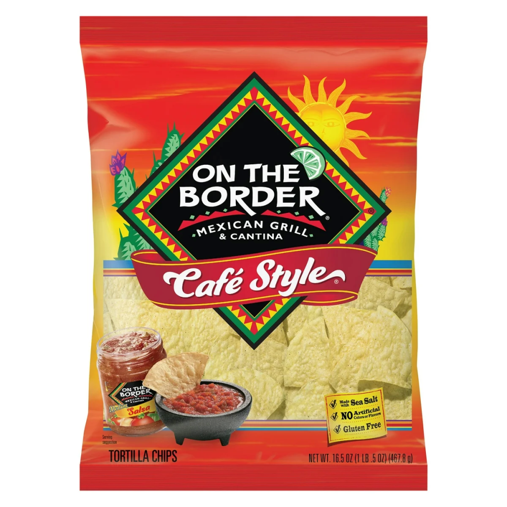 On the Border Mexican Grill + Cantina Cafe Style Tortilla Chips, 16.5 OZ