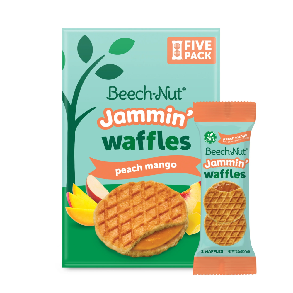 Beech-Nut, Jammin' Waffles, Peach Mango, 5 Packs, 0.56 Oz (16 G) Each