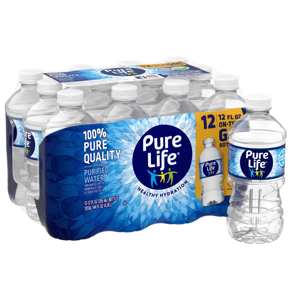Pure Life Purified Water 12 Count 12 Oz Bottle