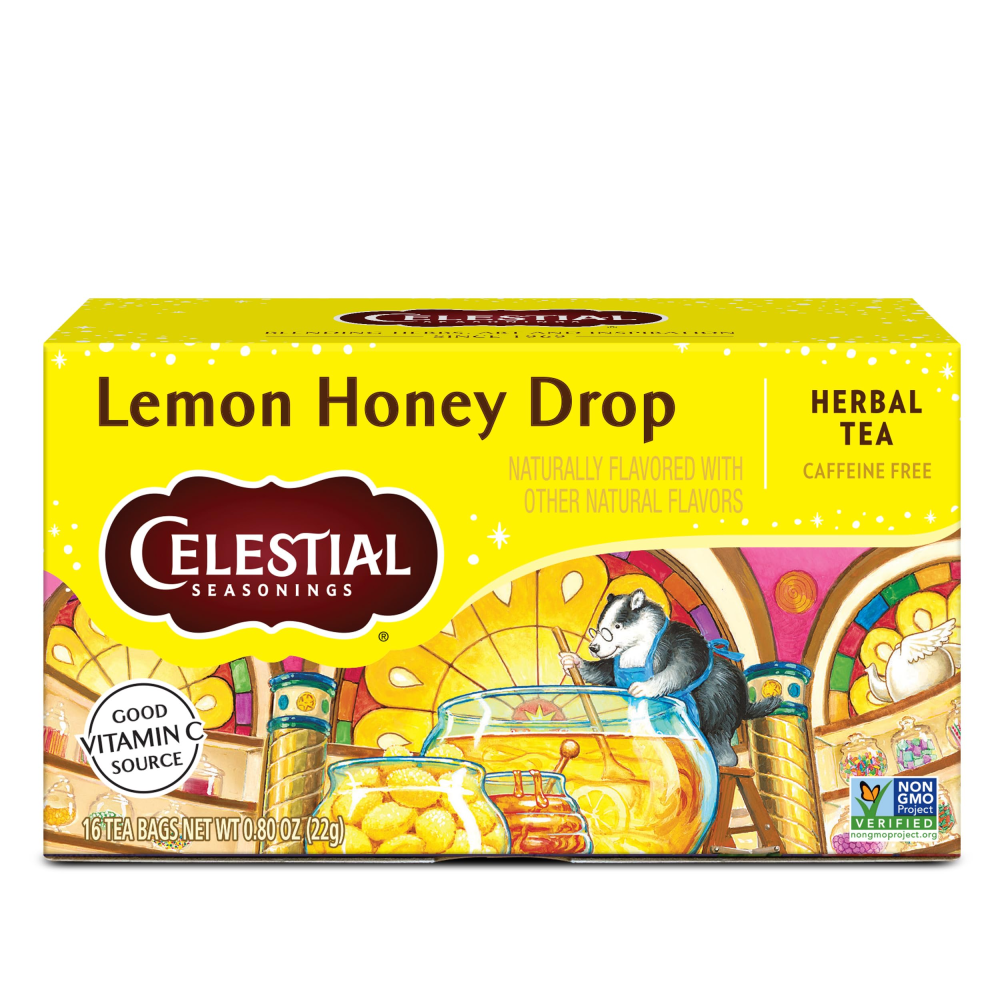 Celestial Seasonings, Herbal Tea, Lemon Honey Drop, Caffeine Free, 16 Tea Bags, 0.8 Oz 