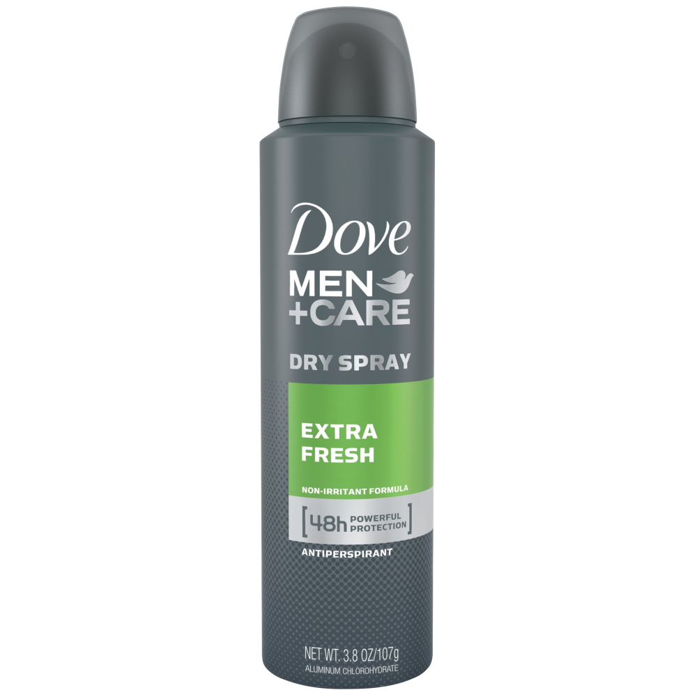 Dove Men+Care Extra Fresh Long Lasting Antiperspirant Deodorant Dry Spray, Citrus 3.8 Oz