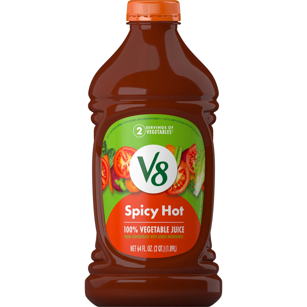 V8 Spicy Hot 100% Vegetable Juice, 64 Fl Oz Bottle