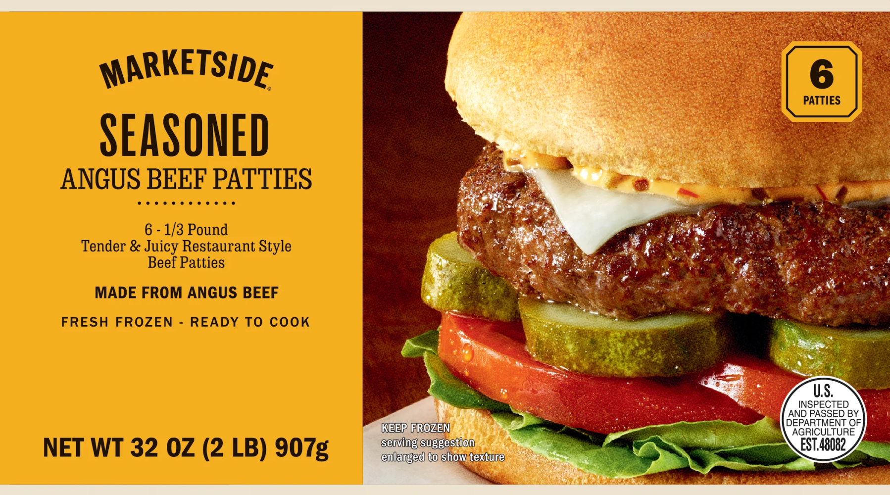 Marketside Seasoned Angus Beef Burgers 6 Patties
