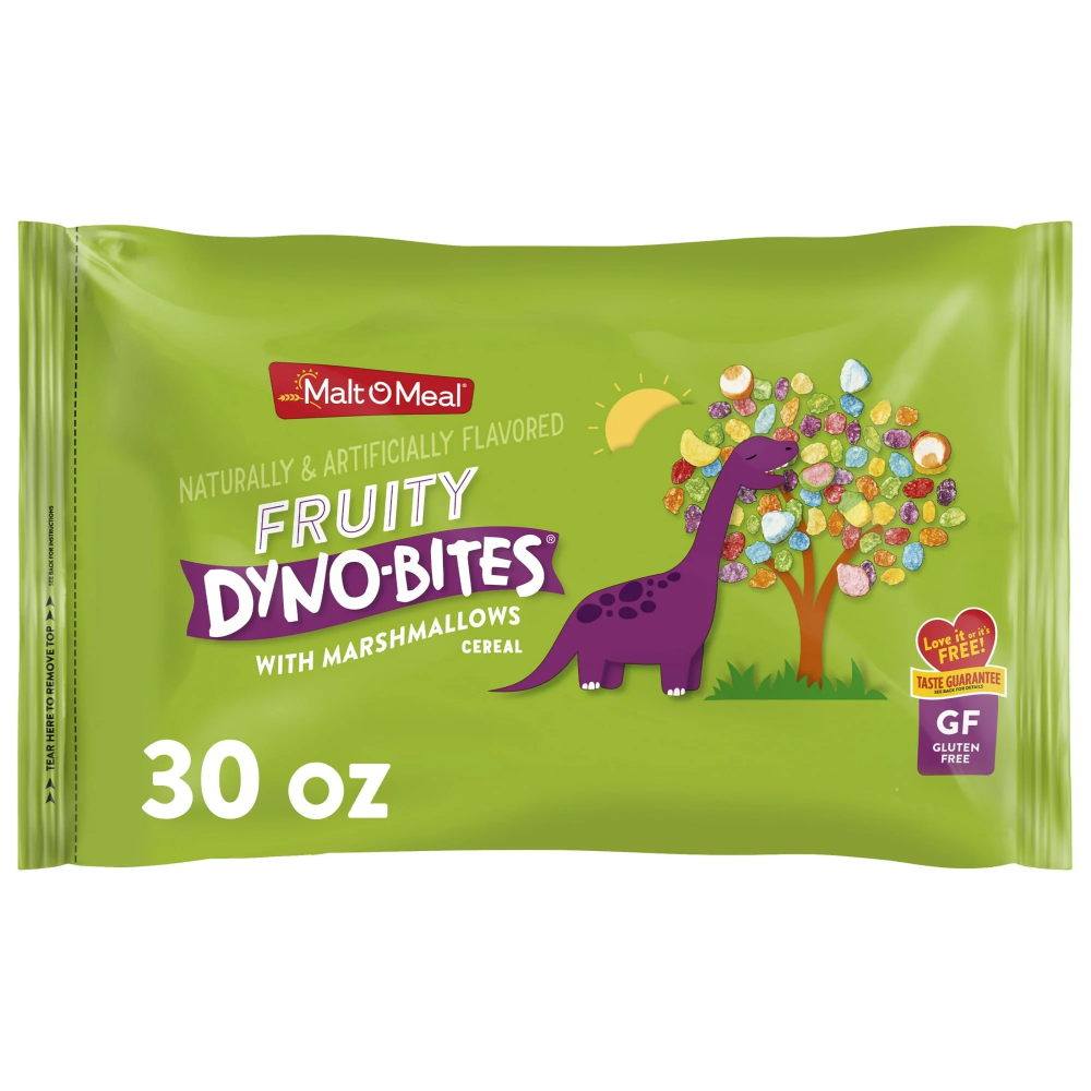 Malt-O-Meal Fruity Dyno Bites with Marshmallows, Gluten-Free Breakfast Cereal, 30 Oz